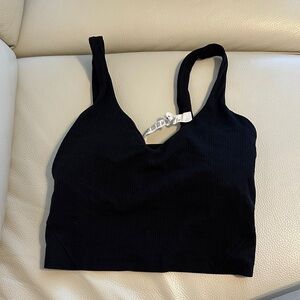 Lululemon Black Ribbed Crop Top in great condition